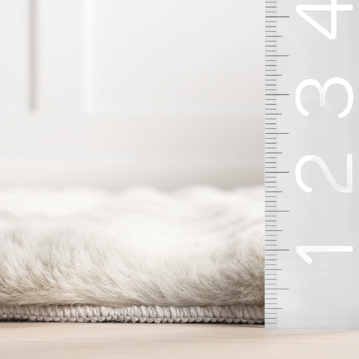 Grey Washable Checkered Plush Rug 120x180 cm