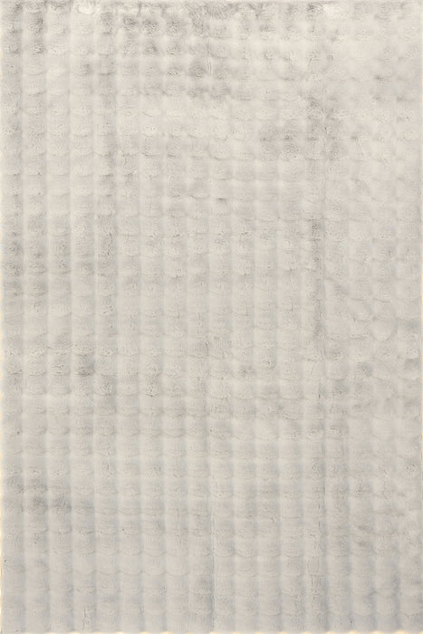 Grey Washable Checkered Plush Rug 120x180 cm