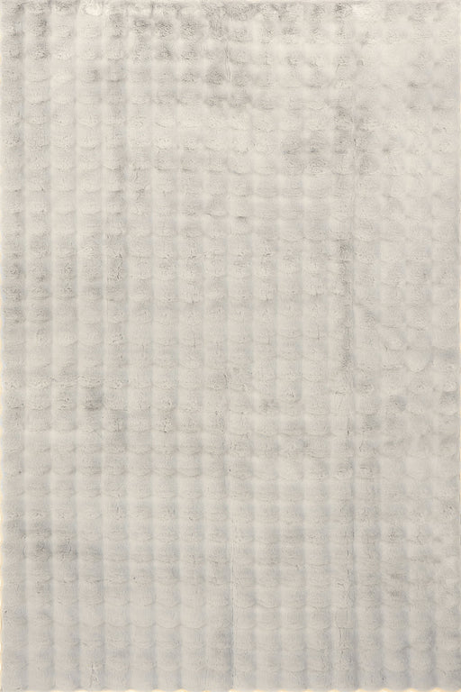 Grey Washable Checkered Plush Rug 120x180 cm