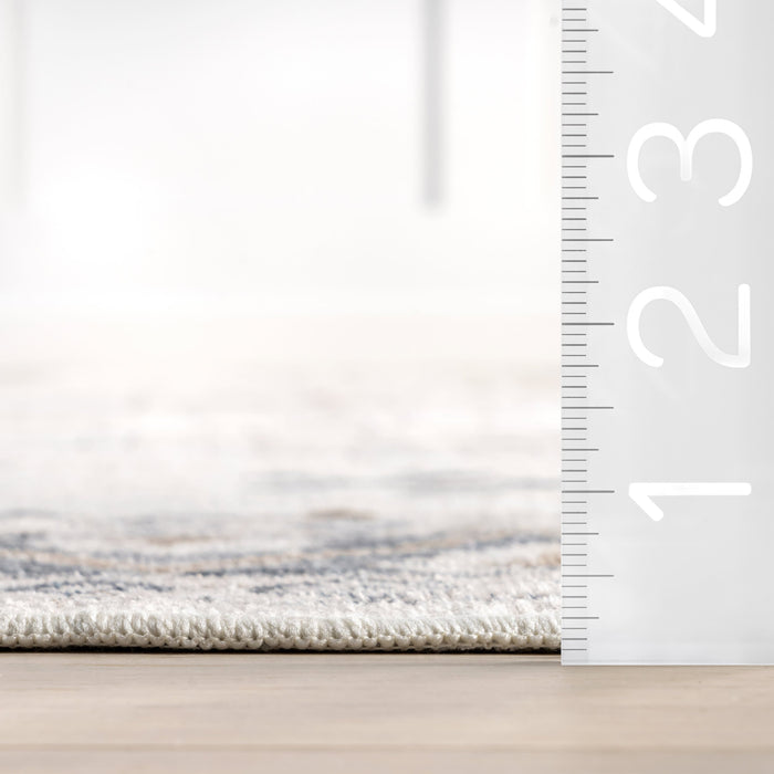 Grey Washable Geometric Area Rug 80cm x 150cm