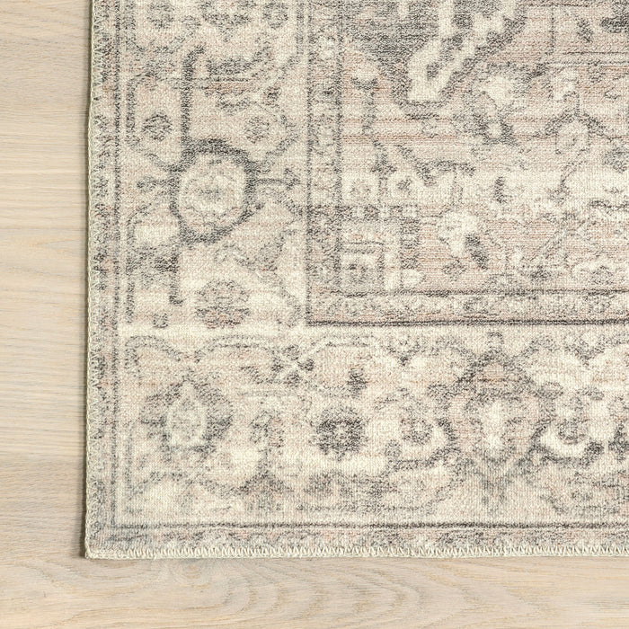 Grey Washable Medallion Area Rug 150x230 cm