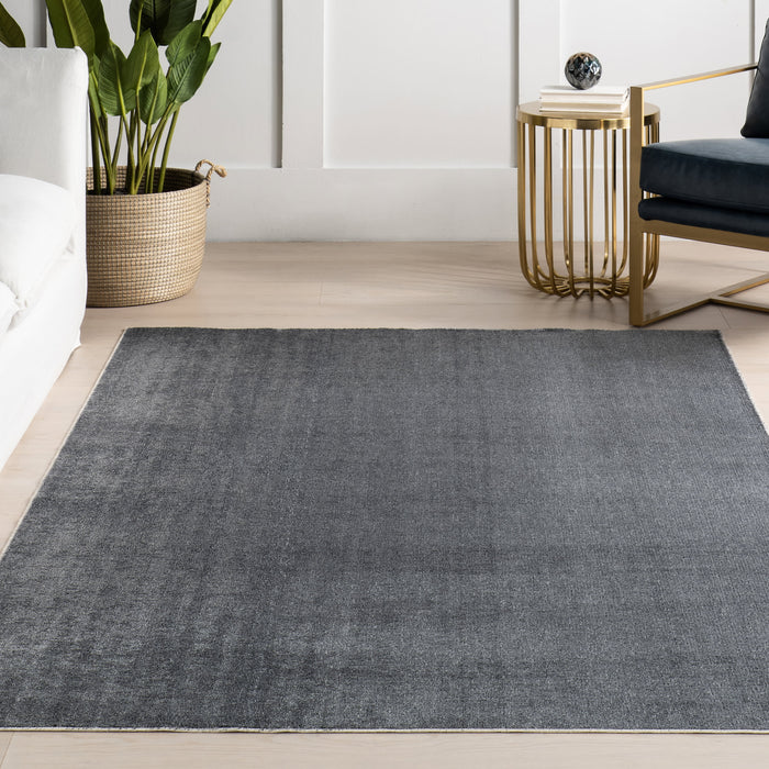 Grey Washable Solid Area Rug 140x200 cm