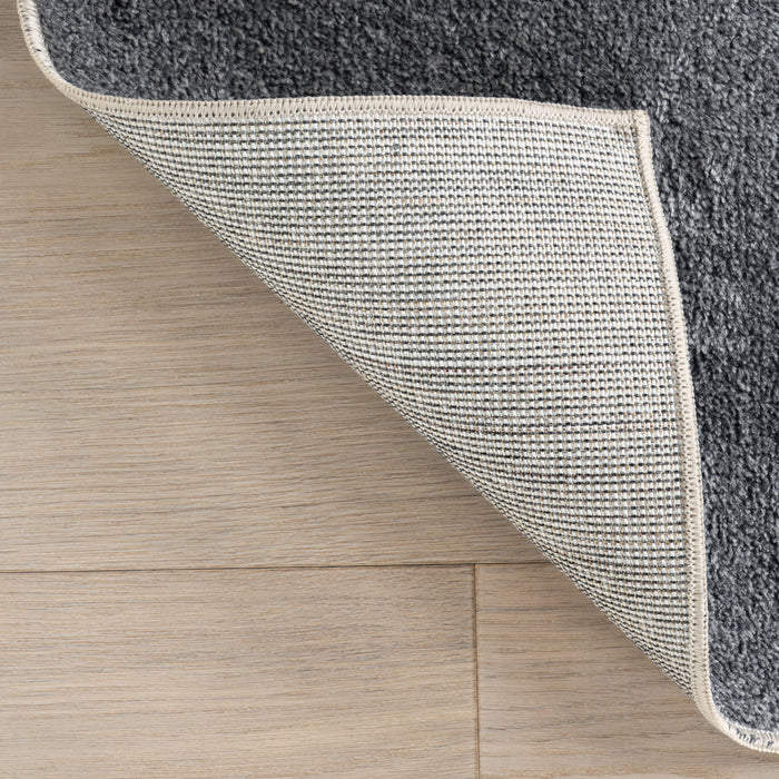 Grey Washable Solid Area Rug 140x200 cm