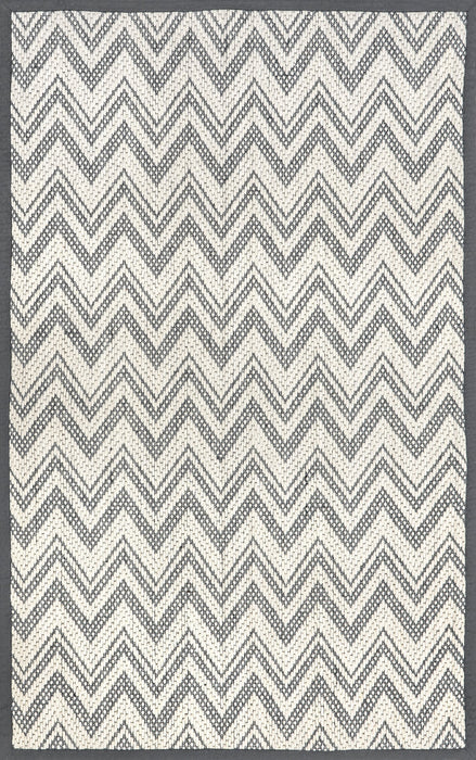 Grey Wool Chevron Area Rug 140cm x 200cm