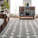 Grey Wool Geometric Area Rug 160x230 cm