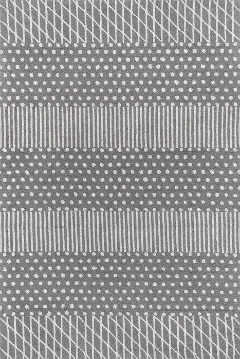 Grey Wool Lattice Area Rug for Modern Home Decor