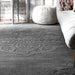 Grey Wool Medallion Area Rug 160x230 cm