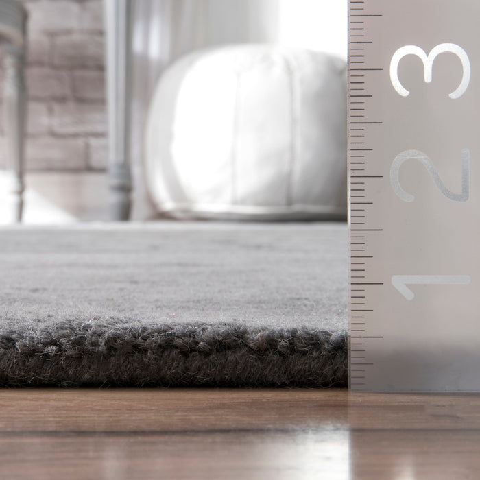 Grey Wool Medallion Area Rug 160x230 cm