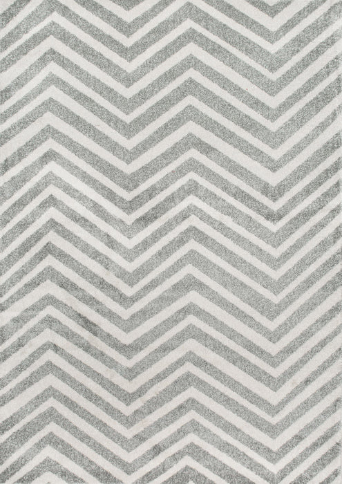 Grey Zigzag Stripes Area Rug for Modern Home Decor