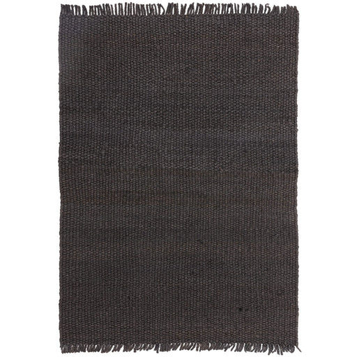 Grove Plain Hand-Woven Jute Flatweave Charcoal Rug