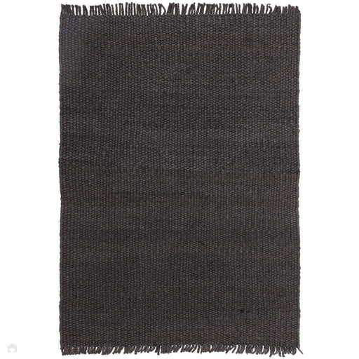 Grove Plain Hand-Woven Jute Flatweave Charcoal Rug