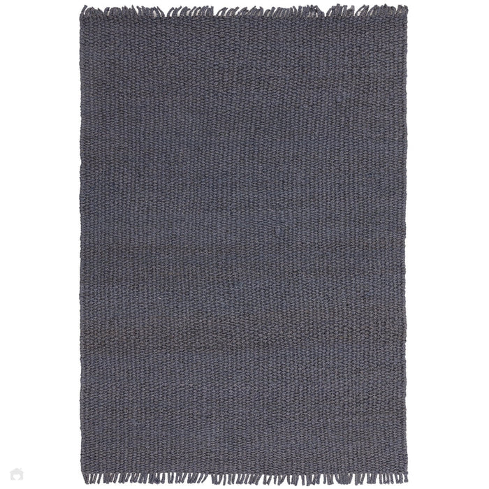 Grove Plain Hand-Woven Jute Flatweave Denim Rug