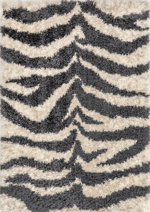 Gwendolyn Ivory Zebra Shag Area Rug 120 cm x 180 cm