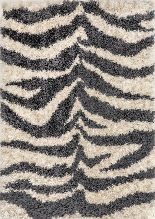 Gwendolyn Ivory Zebra Shag Area Rug 120 cm x 180 cm