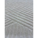 Hague Modern Plain Geometric Hand-Carved Hi-Low 3D Ridged Cut & Loop Textured Wool Ivory Rug