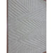 Hague Modern Plain Geometric Hand-Carved Hi-Low 3D Ridged Cut & Loop Textured Wool Ivory Rug