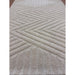 Hague Modern Plain Geometric Hand-Carved Hi-Low 3D Ridged Cut & Loop Textured Wool Ivory Rug