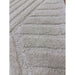 Hague Modern Plain Geometric Hand-Carved Hi-Low 3D Ridged Cut & Loop Textured Wool Ivory Rug