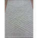 Hague Modern Plain Geometric Hand-Carved Hi-Low 3D Ridged Cut & Loop Textured Wool Ivory Rug