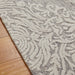 Hampton Damask Modern Abstract Distressed handgeweven wollen grijs/ivoor vloerkleed