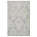 Hampton Damask Modern Abstract Distressed handgeweven wollen grijs/ivoor vloerkleed