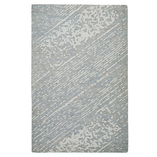 Hampton Tokyo Modern Abstract Distressed handgeweven wollen lichtblauw/ivoor vloerkleed