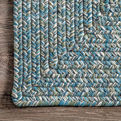 Hand-Braided Aqua Indoor Outdoor Rug 120cm
