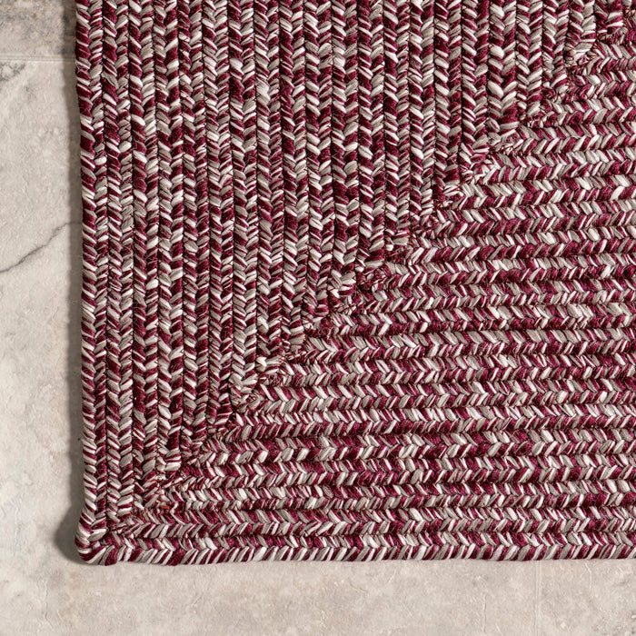 Hand-Braided Burgundy Indoor Outdoor Area Rug 150x240 cm