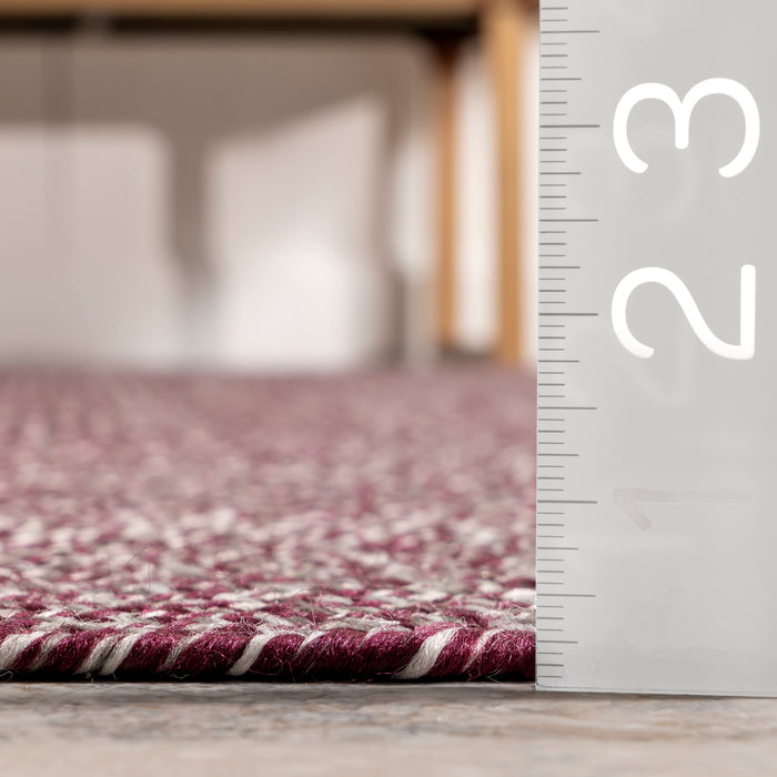 Hand-Braided Burgundy Indoor Outdoor Area Rug 150x240 cm