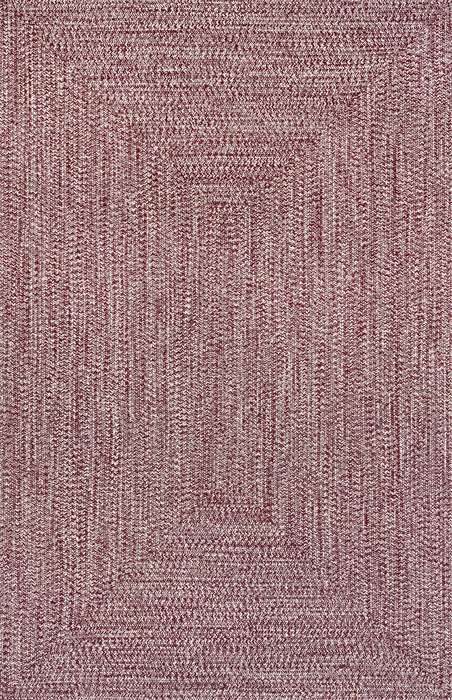 Hand-Braided Burgundy Indoor Outdoor Area Rug 150x240 cm