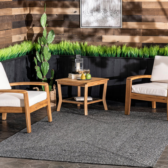 Hand-Braided Charcoal Indoor Outdoor Area Rug 120x180 cm