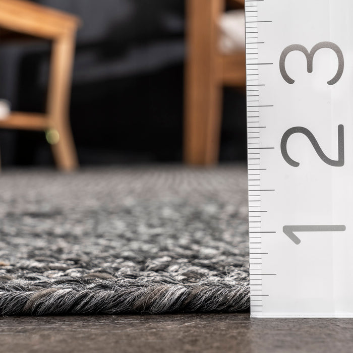 Hand-Braided Charcoal Indoor Outdoor Area Rug 120x180 cm