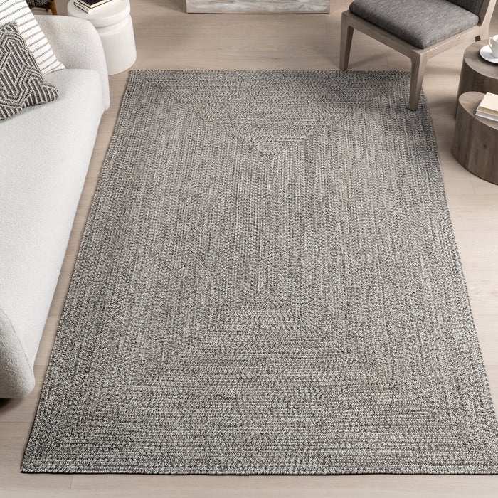 Hand-Braided Indoor Outdoor Rug 120x180 cm Salt And Pepper