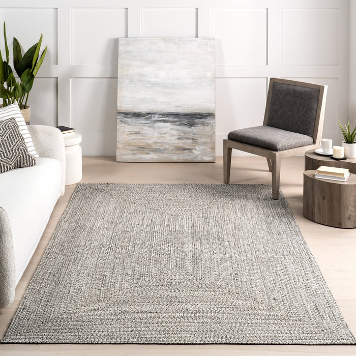 Hand-Braided Indoor Outdoor Rug 150cm Salt And Pepper