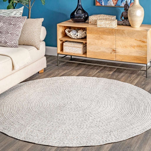 Hand-Braided Indoor Outdoor Rug 152 cm Ivory Color
