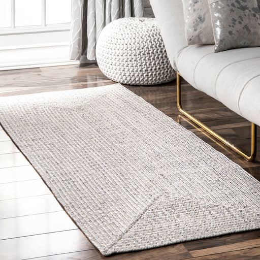Hand-Braided Indoor Outdoor Rug 152 cm Ivory Color