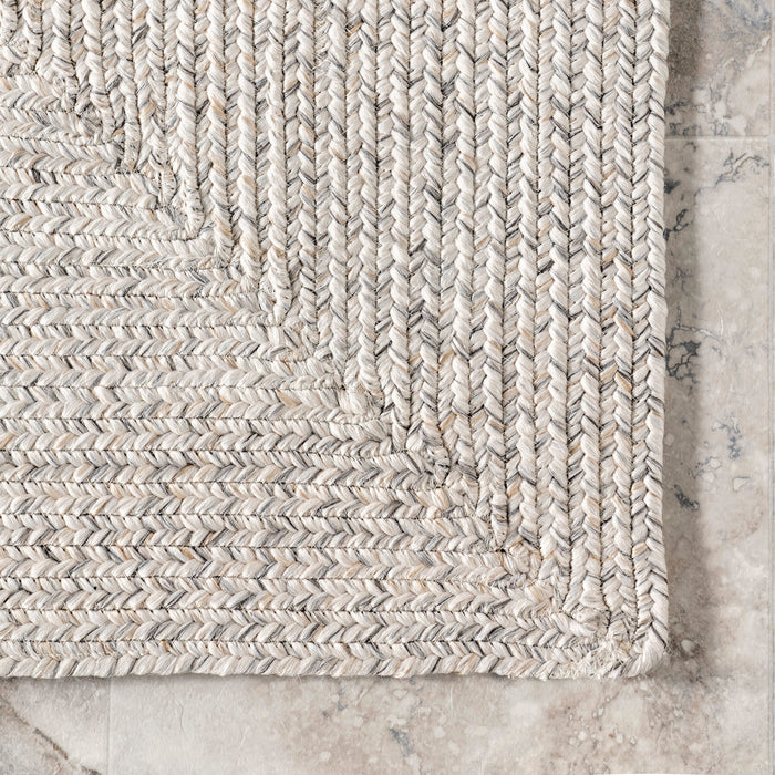 Hand-Braided Indoor Outdoor Rug 90x150 cm Ivory