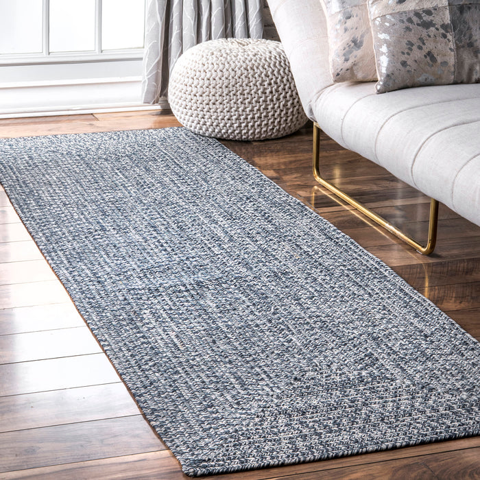 Hand-Braided Indoor Outdoor Rug Navy 120x180 cm