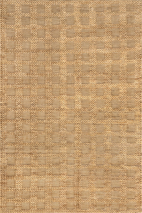 Käsin punottu juuttimatto ruudullinen Design Natural Fiber 150 cm