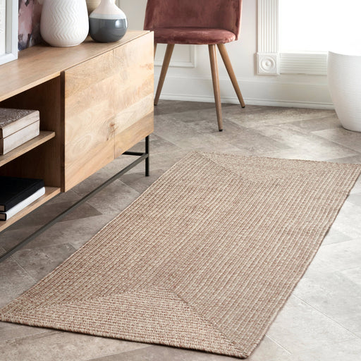 Hand-Braided Tan Indoor Outdoor Area Rug 120 x 180 cm