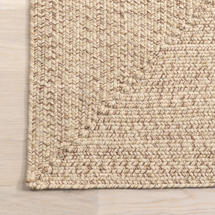 Hand-Braided Tan Indoor Outdoor Area Rug 120 x 180 cm