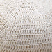 Hand-Knitted Cotton Rag Pouf in Ivory Color