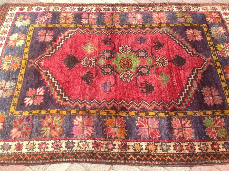 Hand Knotted 1940s Anatolian Wool Rug 239x155 cm