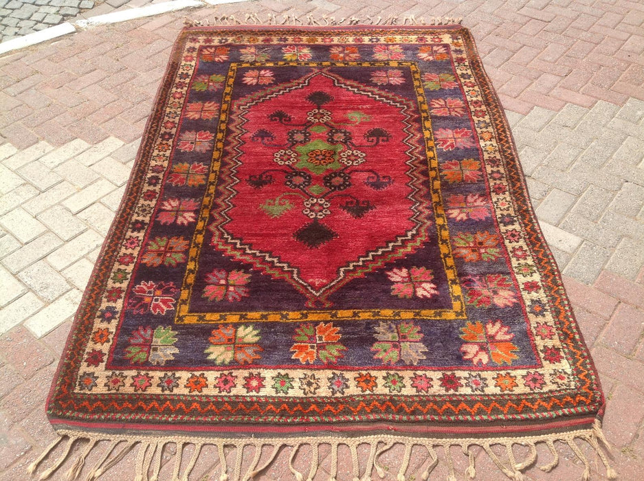 Hand Knotted 1940s Anatolian Wool Rug 239x155 cm
