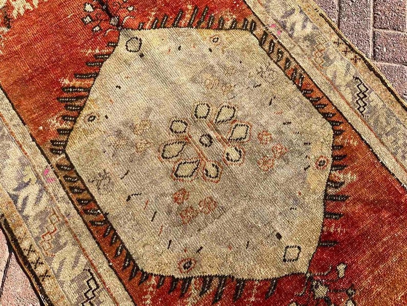Hand Knotted 198cm x 98cm Vintage Anatolian Area Rug