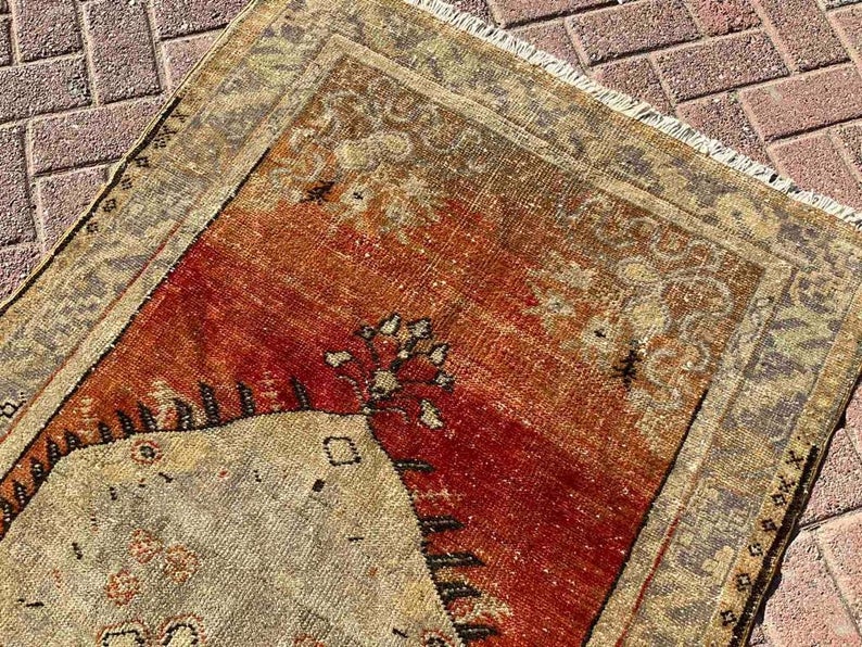 Hand Knotted 198cm x 98cm Vintage Anatolian Area Rug