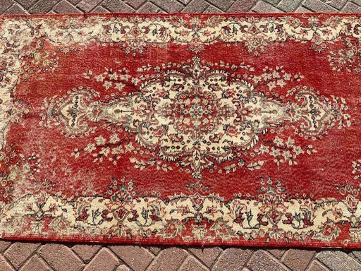 Hand Knotted 221cm x 123cm Vintage Area Rug from 1960s