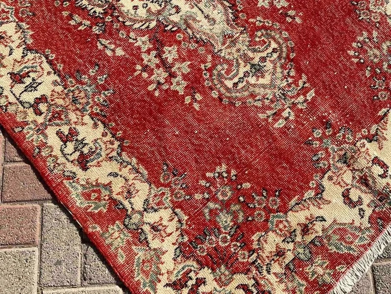 Hand Knotted 221cm x 123cm Vintage Area Rug from 1960s