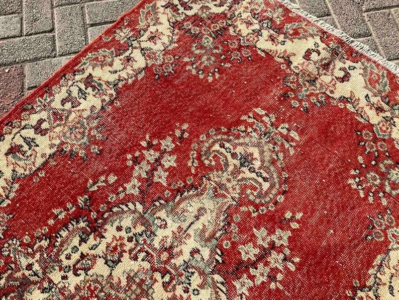 Hand Knotted 221cm x 123cm Vintage Area Rug from 1960s