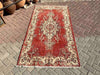 Hand Knotted 221cm x 123cm Vintage Area Rug from 1960s